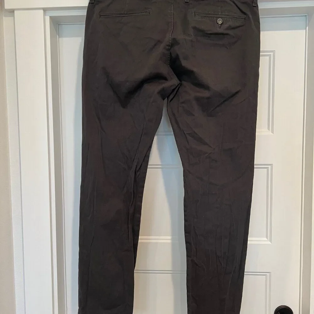 J.Crew Pants Men 36x30.5 Charcoal Gray Cotton Slim-Fit Stretch Chino Pants
